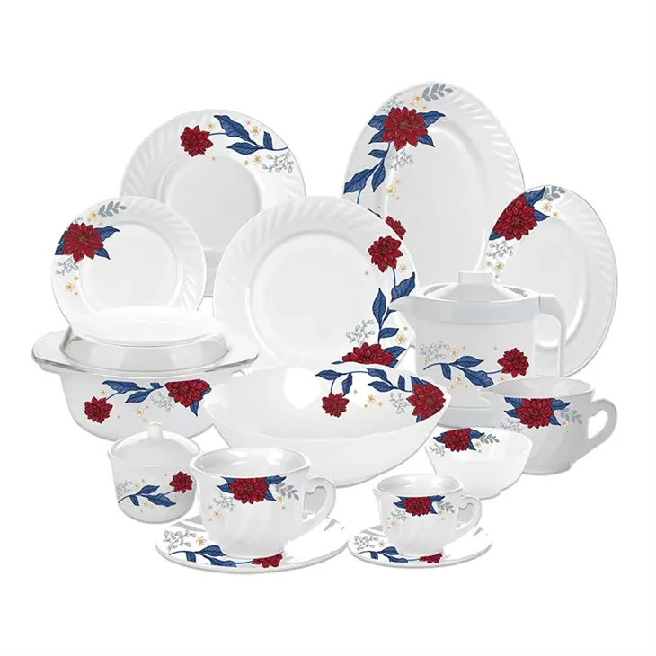 58 Pieces Opal Glass Dinnerware