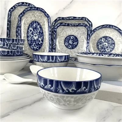 Tradycyjne chińskie kwiatowe ceramiczne zastawy stołowe